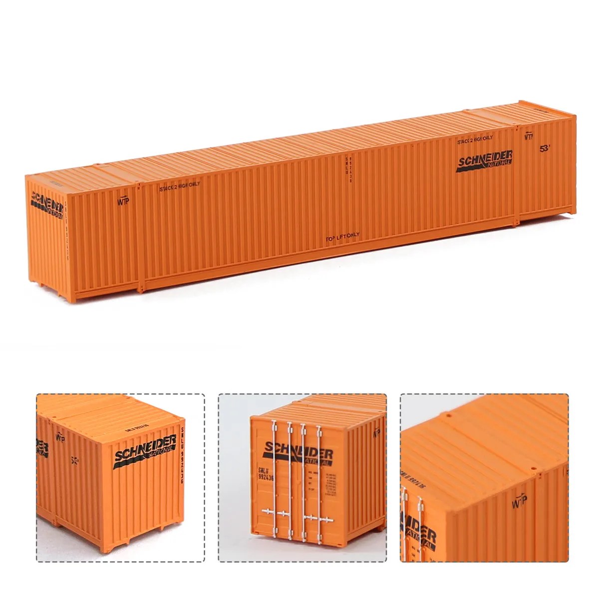 Evemodel 1pc N Scale 53ft Containers with Magnets 1:160 53' Shipping Cargo Box Model Trains C15009 — view 3