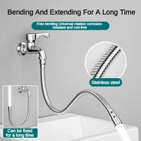 16-60cm Universal Faucet Extender Stainless Steel 360° Rotation Kitchen Sink Anti-Splash Nozzle Aerator Extension Hose 1