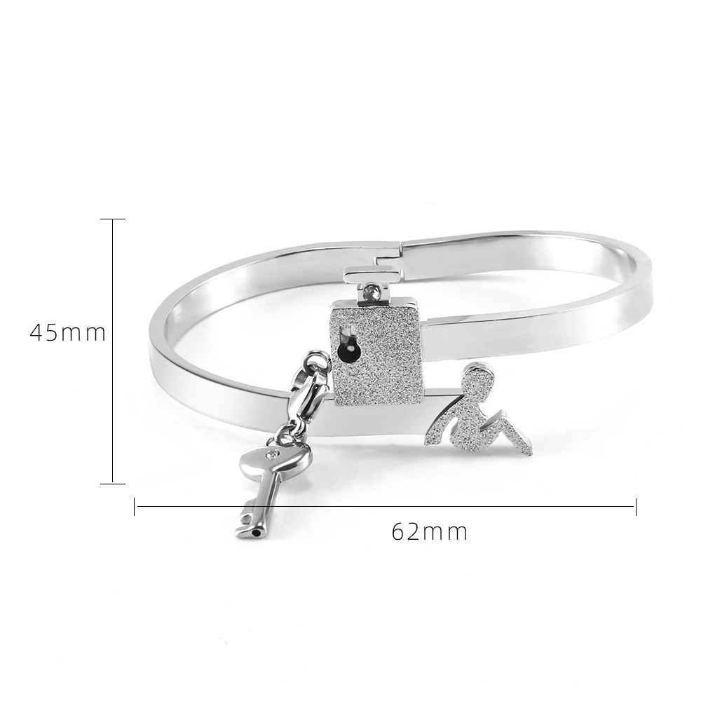 A Couple Lovers Jewelry Love Heart Lock Bracelet Stainless