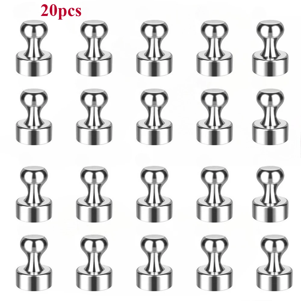 Silver Neodymium Thumbtack Magnets - Super Strong for Fridge and Home Improvement