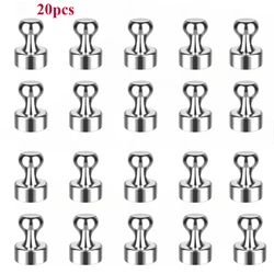 Silver Neodymium Thumbtack Magnets - Super Strong for Fridge and Home Improvement (20pcs)