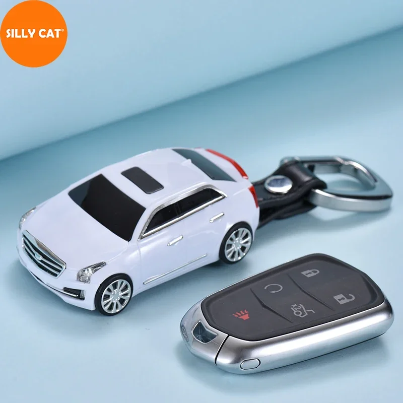 ABS Auto Form Modell Auto Schlüsselanhänger Fall Abdeckung Tasche Schutz Geeignet Für Cadillac Schlüsselanhänger Abdeckung Fall ATS XTS XT5 XT4 CT6 XT6