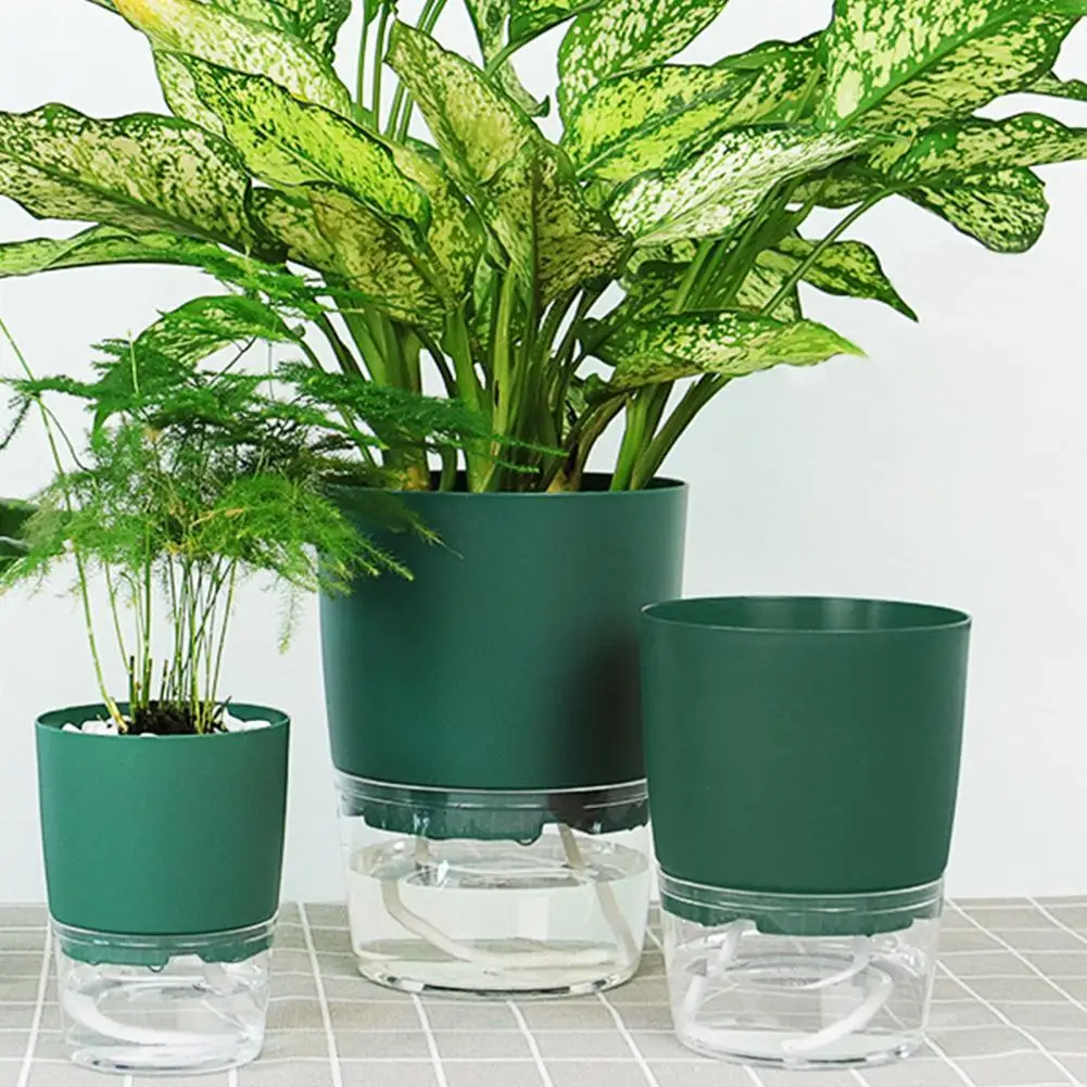 Automatic Watering Flower Pot Corrosion Resistant PP Succulent Plant Pot Reusable Double Layer Plants Basket Garden Supplies