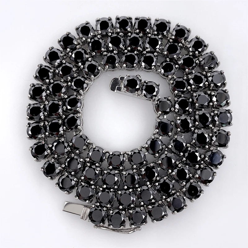 

Hip Hop 4-6mm Black Zircon Tennis Necklace Men 316L Stainless Steel CZ Tennis Chain Necklaces Original Ins Jewelry Wholesale