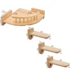 4 Pieces Cat Wall Mounted Shelves Set Corner Observation Platform with Small Jumping Platform for Kitten Climbing and Sleeping 6