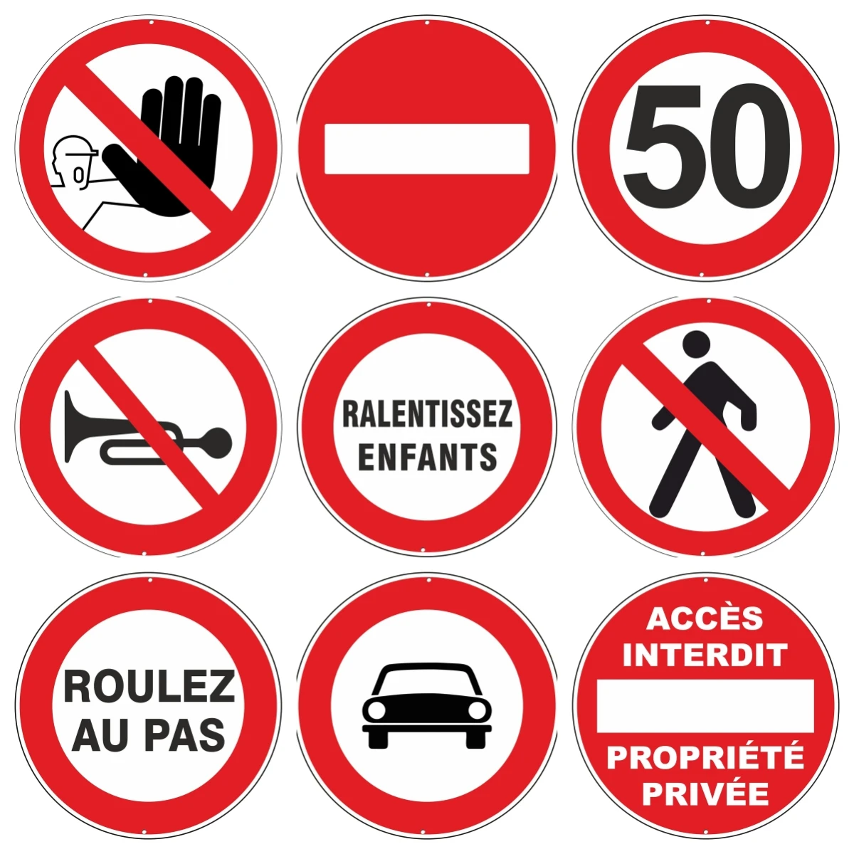 Metal Round Plate Traffic Safety Warning Sign - Waterproof, Anti-Fade Tin Sign