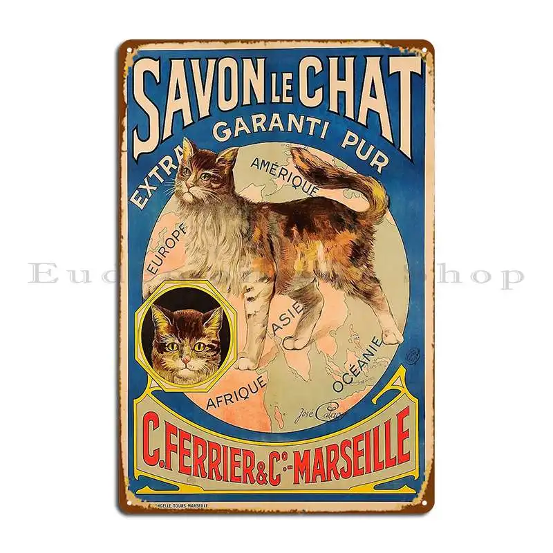 

Мыло Le Chat The Cat Brand French мыло металлический плакат для кинотеатра пещера кинотеатр Настенный декор жестяной плакат