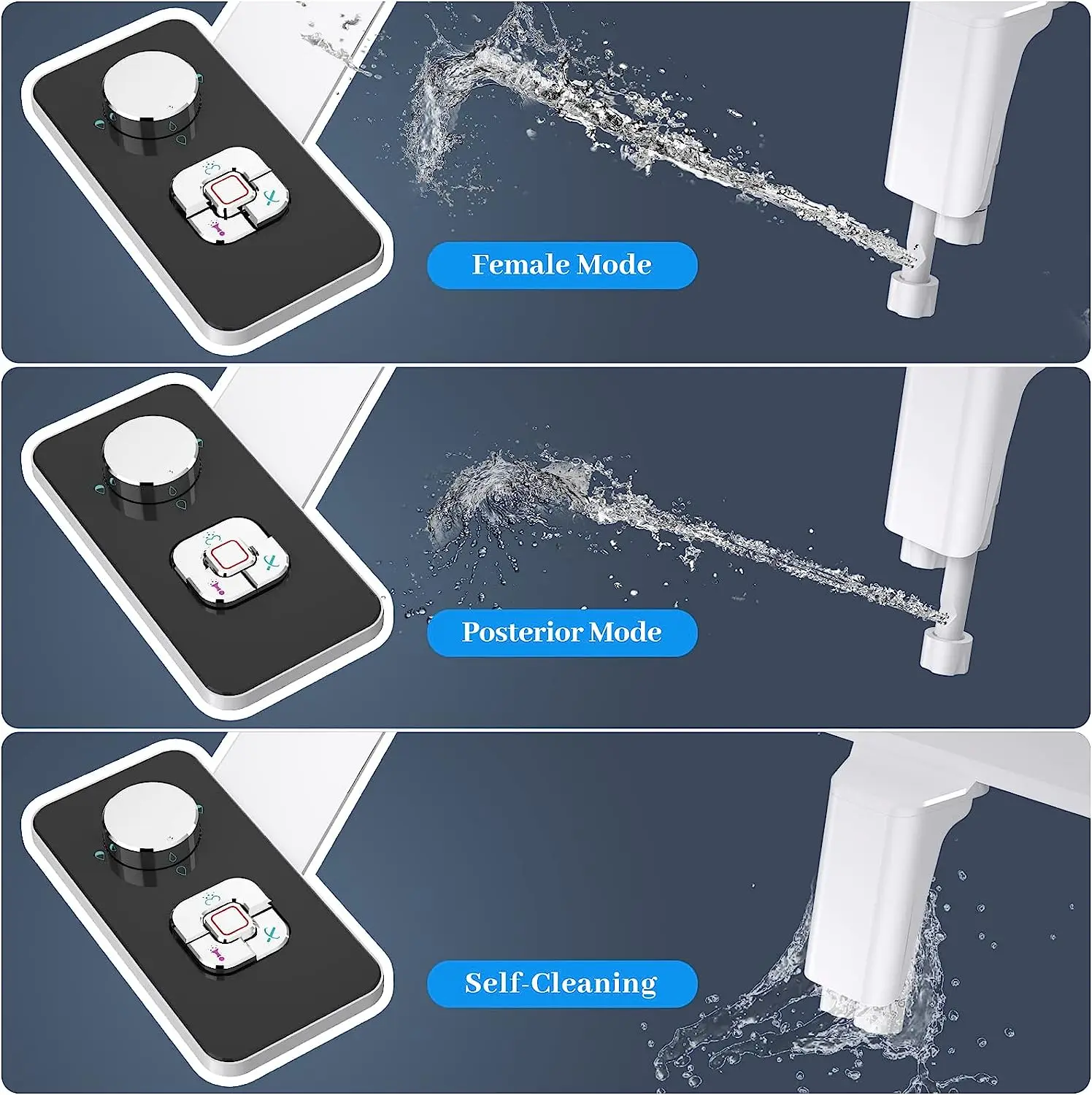 Toilet Ultra-thin Bidet non-electric Self-Cleaning Dual Bozzle Toilet Seat Accessory Cold Water Purification Basin Before and af 4