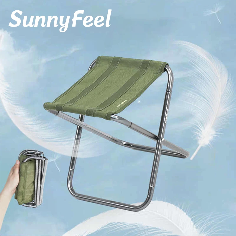 SUNNYFEEL Ultra Light 7075 Aluminum Alloy Folding Camp Stool Portable Compact Durable Outdoor Stool for Camping Hiking Fishing