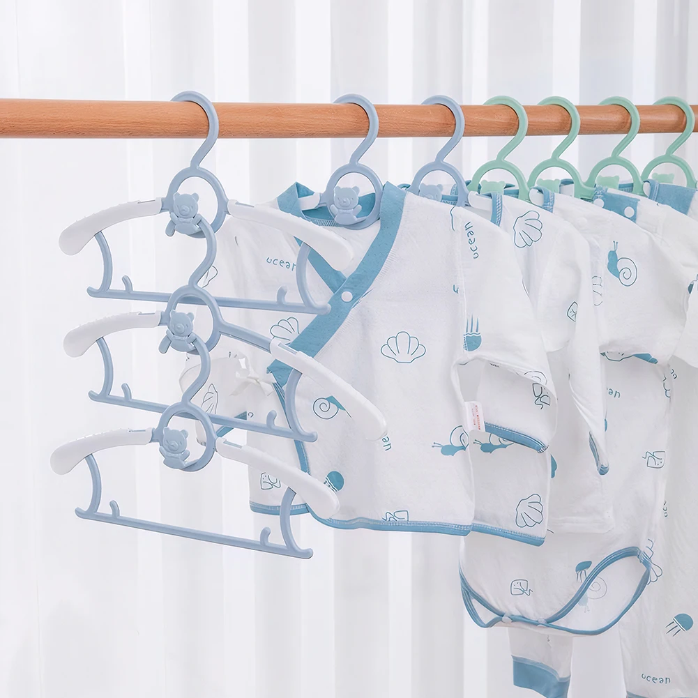 10pcs Non-slip Baby Clothes Hanger Adjustable Storage Hangers Cute Kids Clothes Organizer Closet Children Baby Coats Rack
