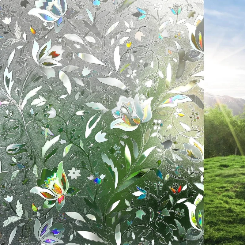Rainbow Tulip Decorative Privacy Window Film