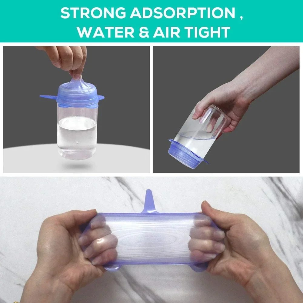Food Cover Silicone Stretch Lids 13PC Reusable Durable for Cups Small Bowls Soda Can Oui Yogurt Jars