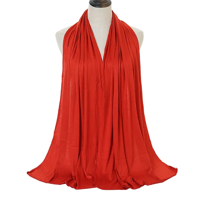 Écharpe Hijab en Jersey de coton Modal de qualité supérieure, châle musulman Long, Turban doux uni, bandeau pour femmes, bandeau africain 170x60cm