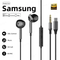 HiFi Type C In-Ear Wired Headphones 3.5mm Stereo Sport Music Earbud Handfree Headset Earphones With Mic For Samsung Xiaomi 1