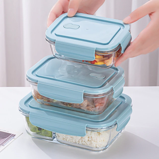 Pyrex Microwave DIVIDED Glass Storage Food Container Airtight Bento Lunch  Boxes