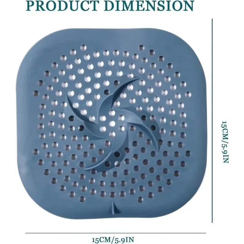 Shower Drain Hair Catcher Drain Cover Bathroom Tub with Suction Cup 5.9 Inches Silicone Sink Strainer Suit for Bathtub, Kitchen 2