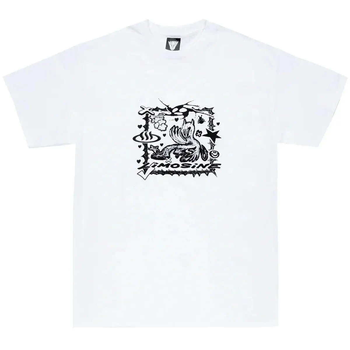 Limosina Skateboard Goonie White Mens T Shirt Maniche Lunghe O Corte