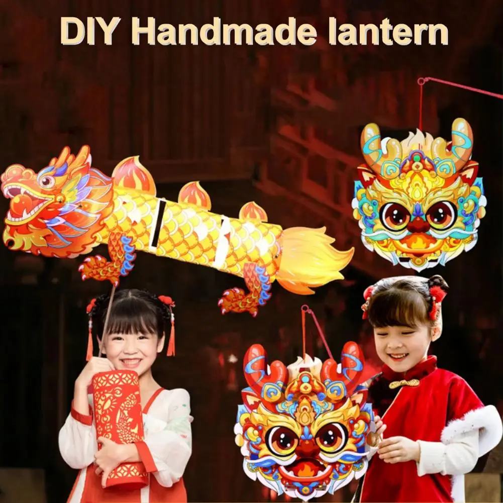 

1 Set Dragon Lantern DIY Colorful Chinese Style Glowing Lantern for Spring Festival New Year Decoration