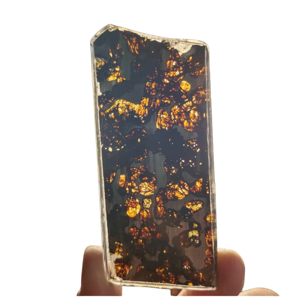 

31.6g Sericho Pallastie meteorite slice Olivine Natural meteorite material Collection - from Kenya -CA227