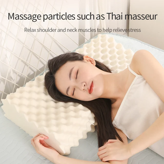 Sheng bang latex massage pillows for sleeping orthopedic pillow pure natural neck latex neck pillow