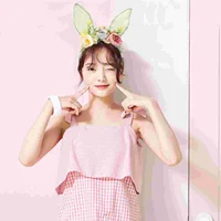 Bunny Accessories Rabbit Ear Headband Sweet Children's Artificial Flower Outdoor Photo Baby Headwear Party Hair Ears Fabric 2
