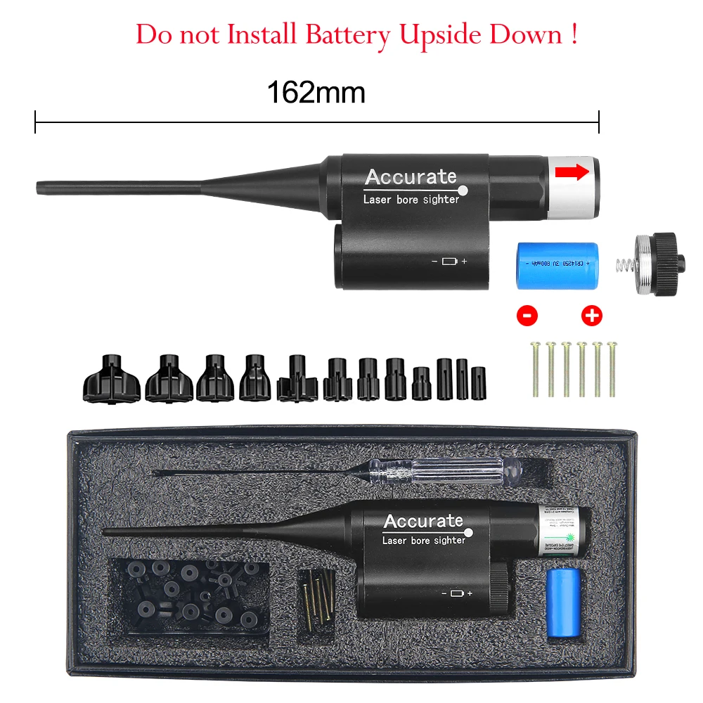 Tactical Hunting Green Red Laser Dot Bore Sighter Kits For 177 to 12GA Multi-Caliber Debugging-Free Laser Sights Aiming Pointer