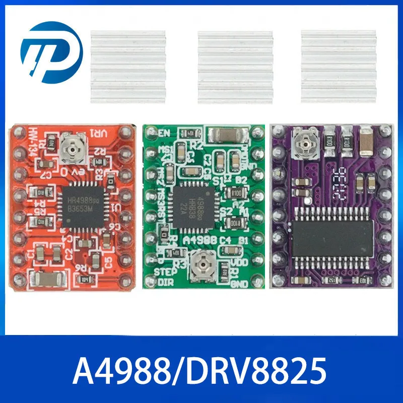 3D-принтер StepStick A4988/DRV8825, переносной привод шагового двигателя Reprap RAMPS, обновленная версия AT2100 с радиатором, сверхтихий