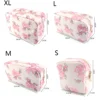 Flowers Bow Printed Nylon Waterproof Travel Make up Pouch Bags Backpack Tote bag Duffle Bag Fanny Pack for Women Girl Ladies 2