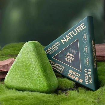120g Seven Green Platycladi Usman erba sapone shampoo fatto a mano Rinfrescante e lavaggio Sano Anti-rimozione Capelli Nutriente Pulito