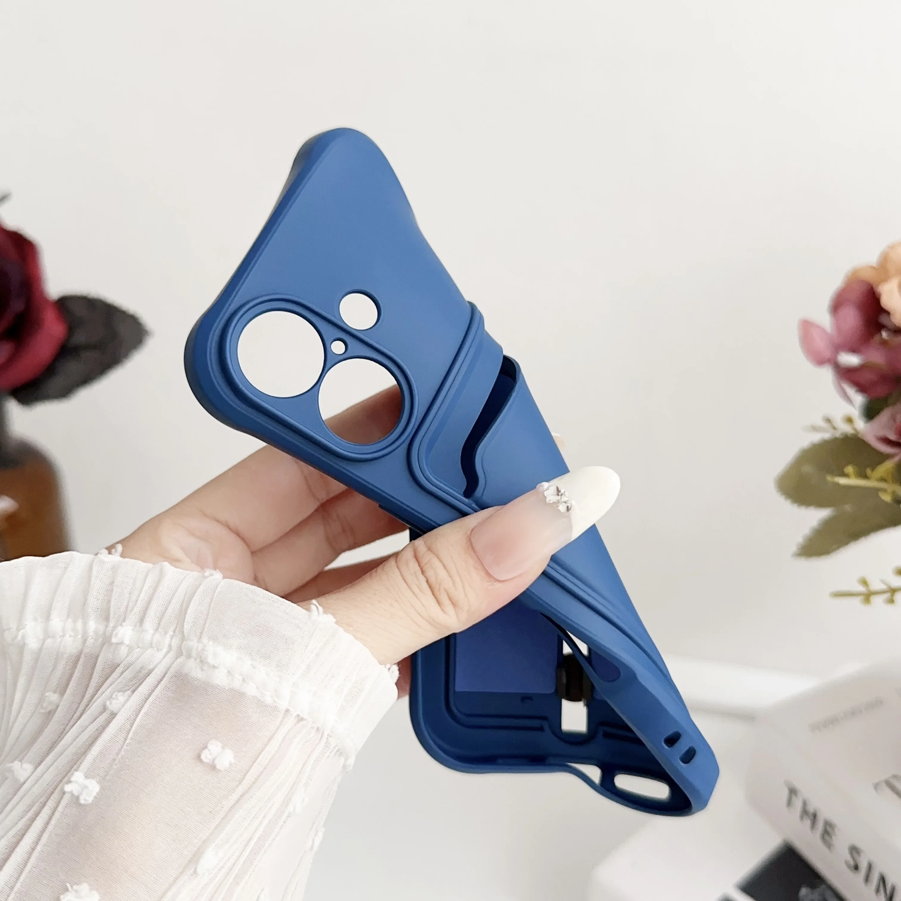 Vibrant Silicone Wallet Phone Case with Card Holder and Shockproof Protection