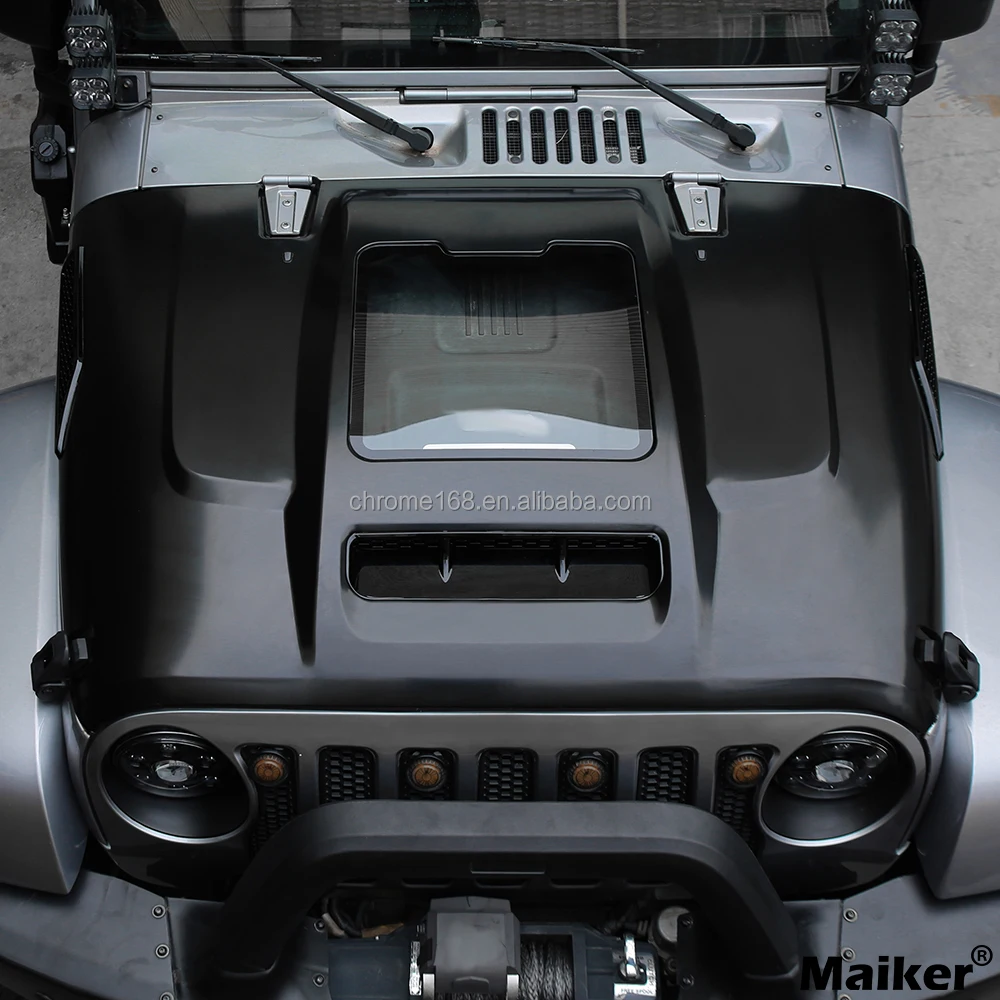 

4x4 Engine Hood Bonnet for Jeep Wrangler JK JL/JT hood cover from Maiker Offroad