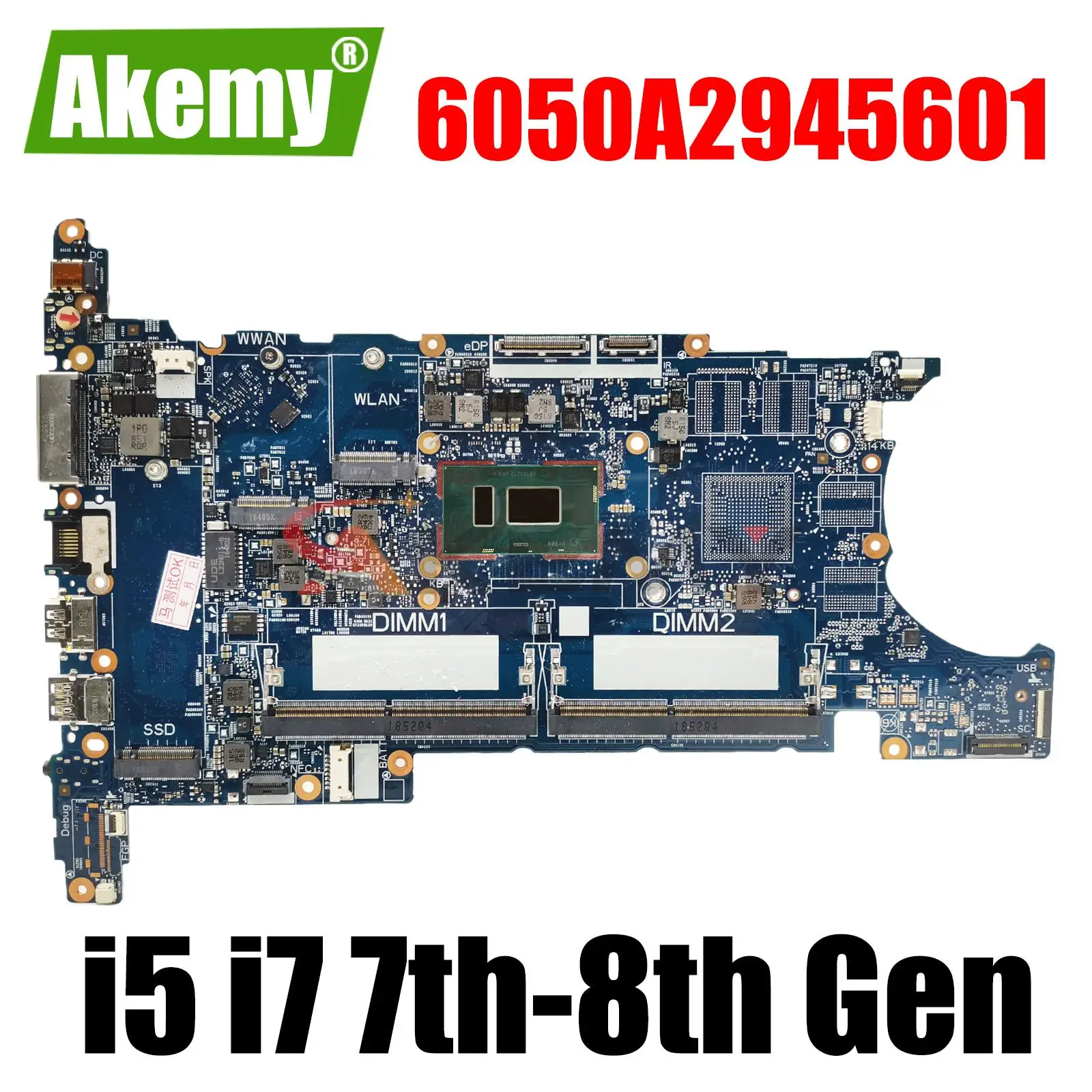 

For HP Elitebook 840 G5 850 G5 14U G5 15U G5 Laptop Motherboard 6050A2945601 W/ i5 i7 CPU 100% testing ok