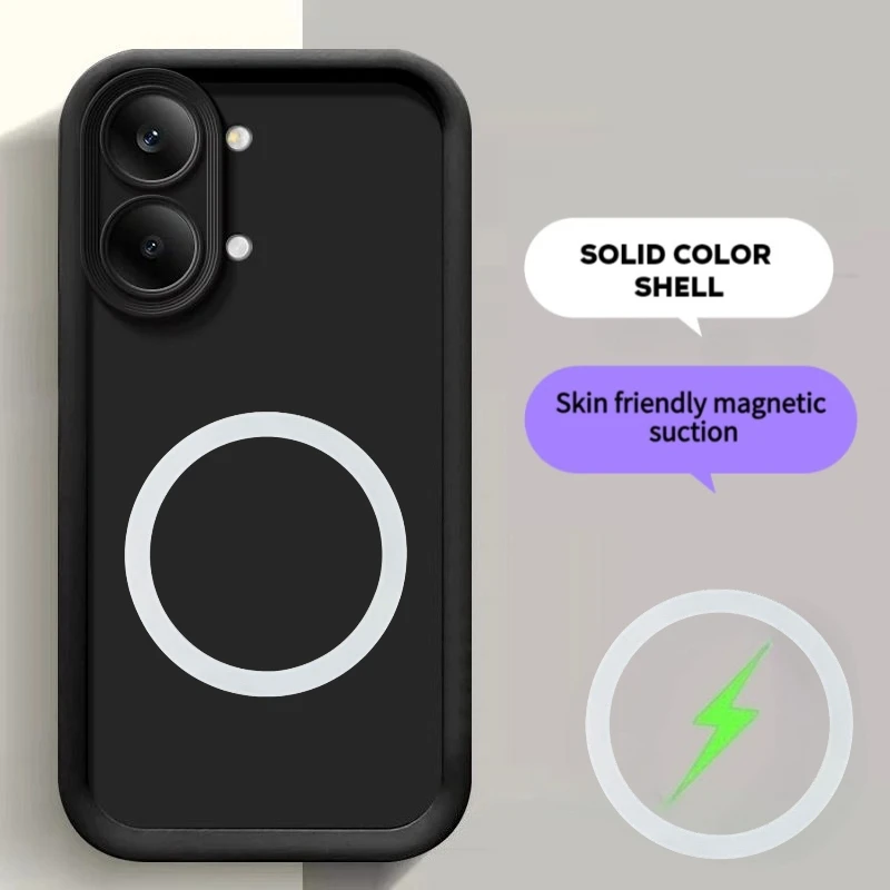 Premium Silicone Phone Case with Magnetic Charging and Shock Absorption
