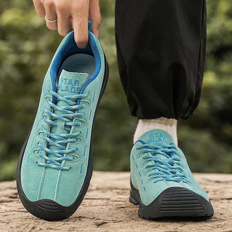 2025 High Quality Mens Hiking Shoes Outdoor Low Ankle Hunting Trekking Sneakers Plus Size Suede Leather Men Tourism Travel Shoes 4