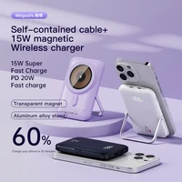 Travel 10000mAh Powerbank For Magsafe Wireless Charger Power Banks Fast Charge External Battery With Bracket For iPhone 15 14 13 2