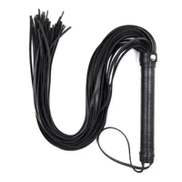 High Quality Pu Leather Pimp Whip Racing Riding Crop Party Flogger Hand Cuffs Queen Black Horse Riding Whip 2
