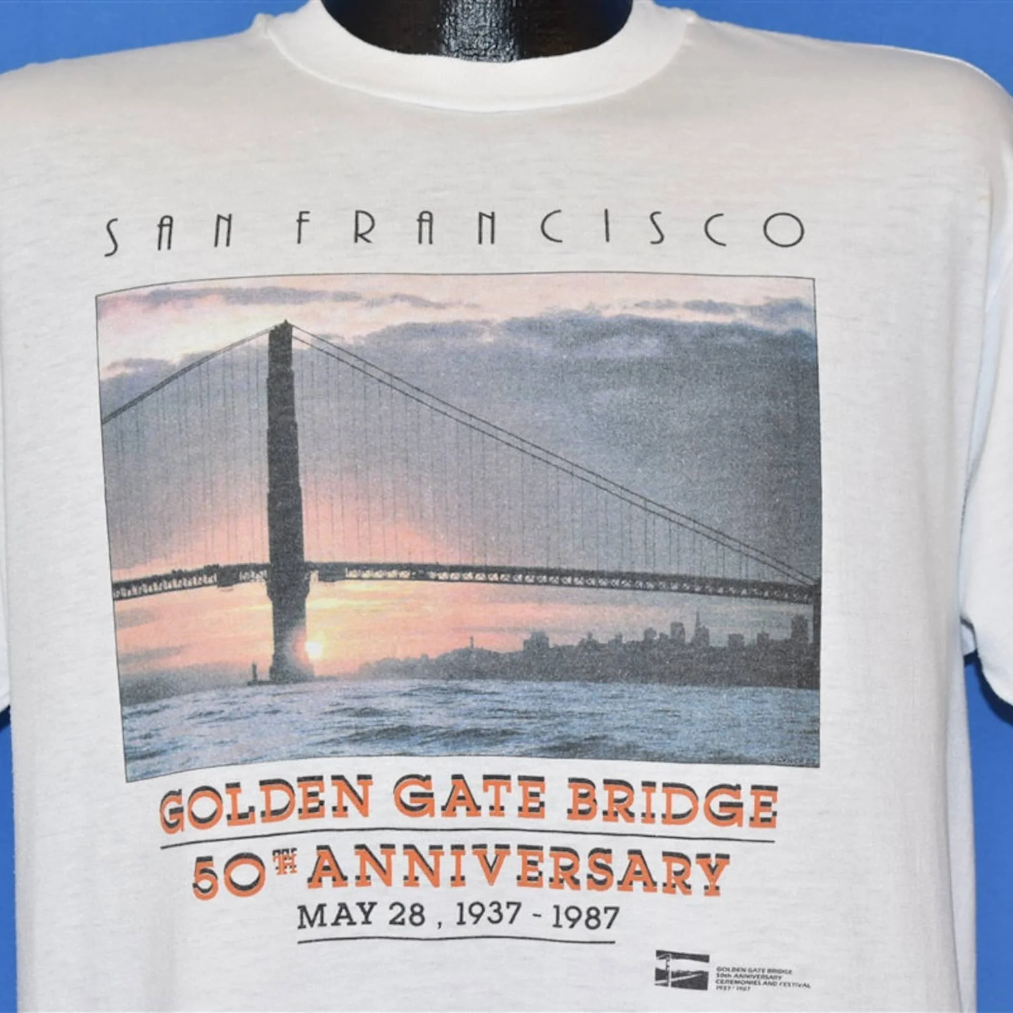 Anni '80 Golden Gate Bridge 50Th Anniversary San Francisco T Shirt Extra Large