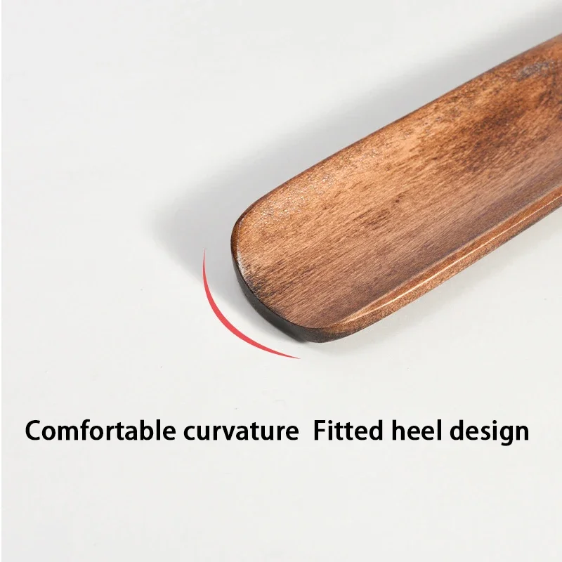 Compact Premium Wood Shoehorn for Easy Footwear Access - Ideal for Seniors and Pregnancy Use