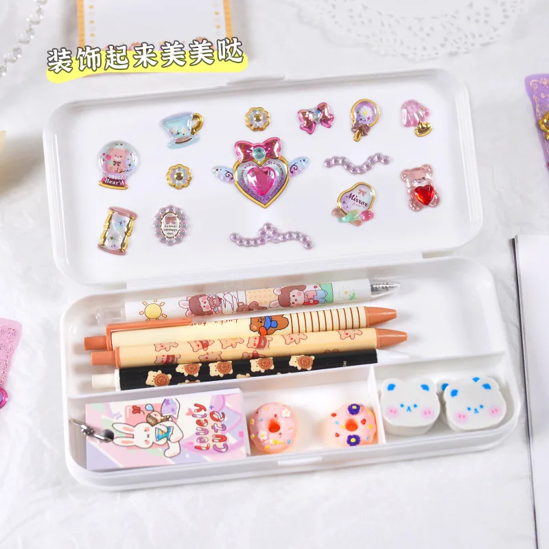 1pc/4pcs 무작위 카와이 섬세한 3D 소녀풍 보석 금박 스티커 스크랩북 Diy 저널 문구 스티커 데코 아트 용품