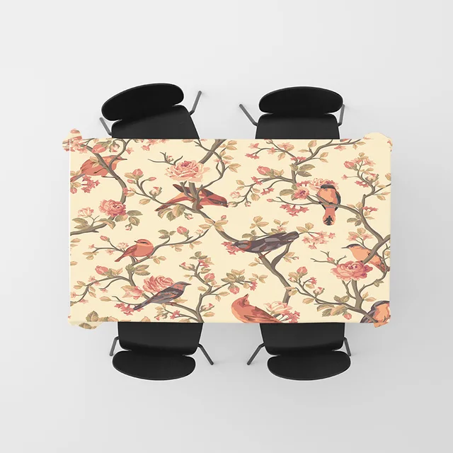 Bird & Floral Tablecloth Set 5