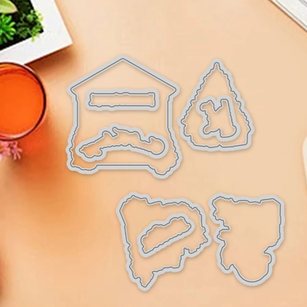 2024 Christmas DIY Stamps and Dies Stamps Metal Cutting Dies Set Cute Stamp Cutting Dies for Birthdays Greeting Card