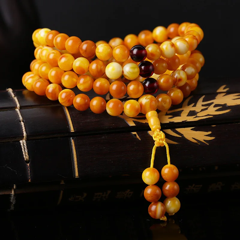 

108 Pcs Gold Twisted Honey Amber Bracelets for Men and Women