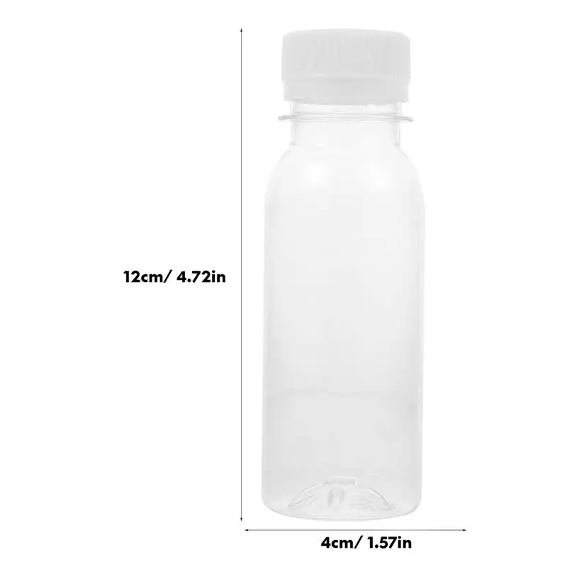 Plastic Beverage Bottle 6pcs Clear Milk Juice Bottle 100ml Milk Breast Storage Bottle With Lid Plastic Child Disposable Beverage Container KitchenSupply