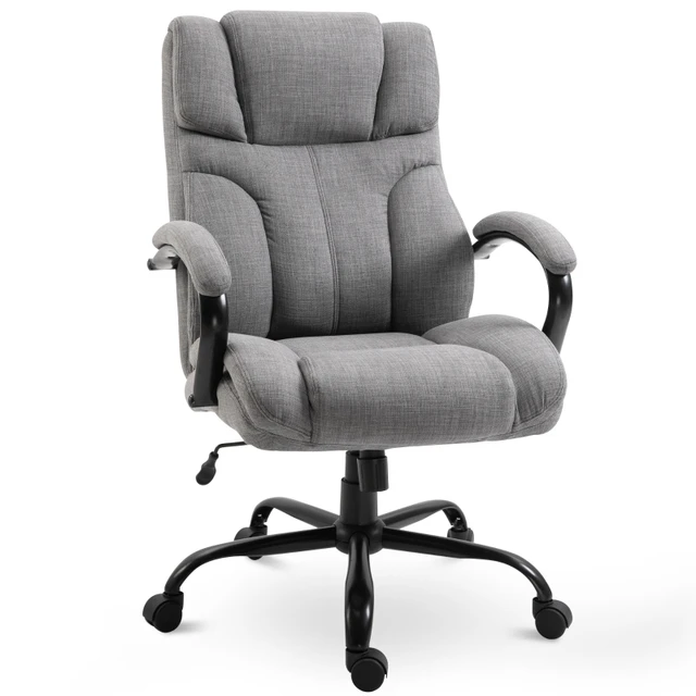 500 Lb Tall Office Chair, Wide Seat, Ergonomic Executive Computer Chair,  Swivel Wheels And Linen Finish, Light Grey - Office Chairs - AliExpress