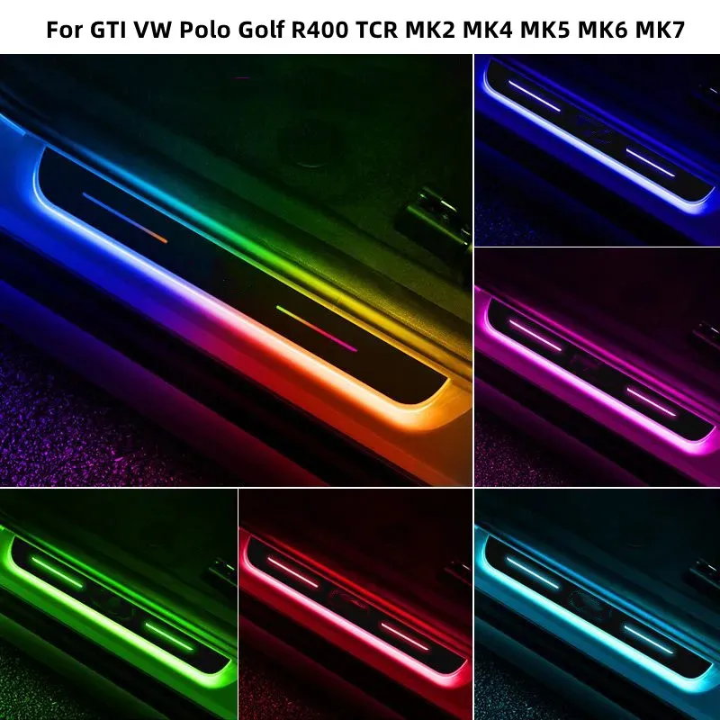 Car Wireless Led Ambient Light Car Scuff Plate Pedal Door Silk Pathway Light Per Gti Vw Polo Golf R400 Tcr Mk2 Mk4 Mk5 Mk6 Mk7