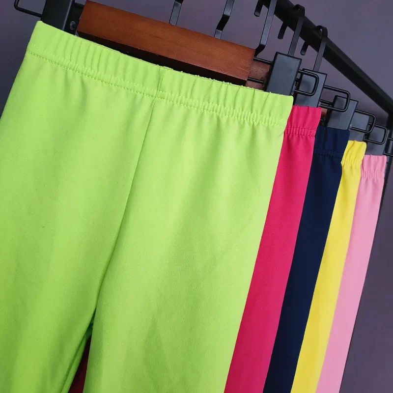 Girls Summer Leggings Kids Solid Skinny Elasticity Trousers Pencil Pants 2-13 YEAR girl pants