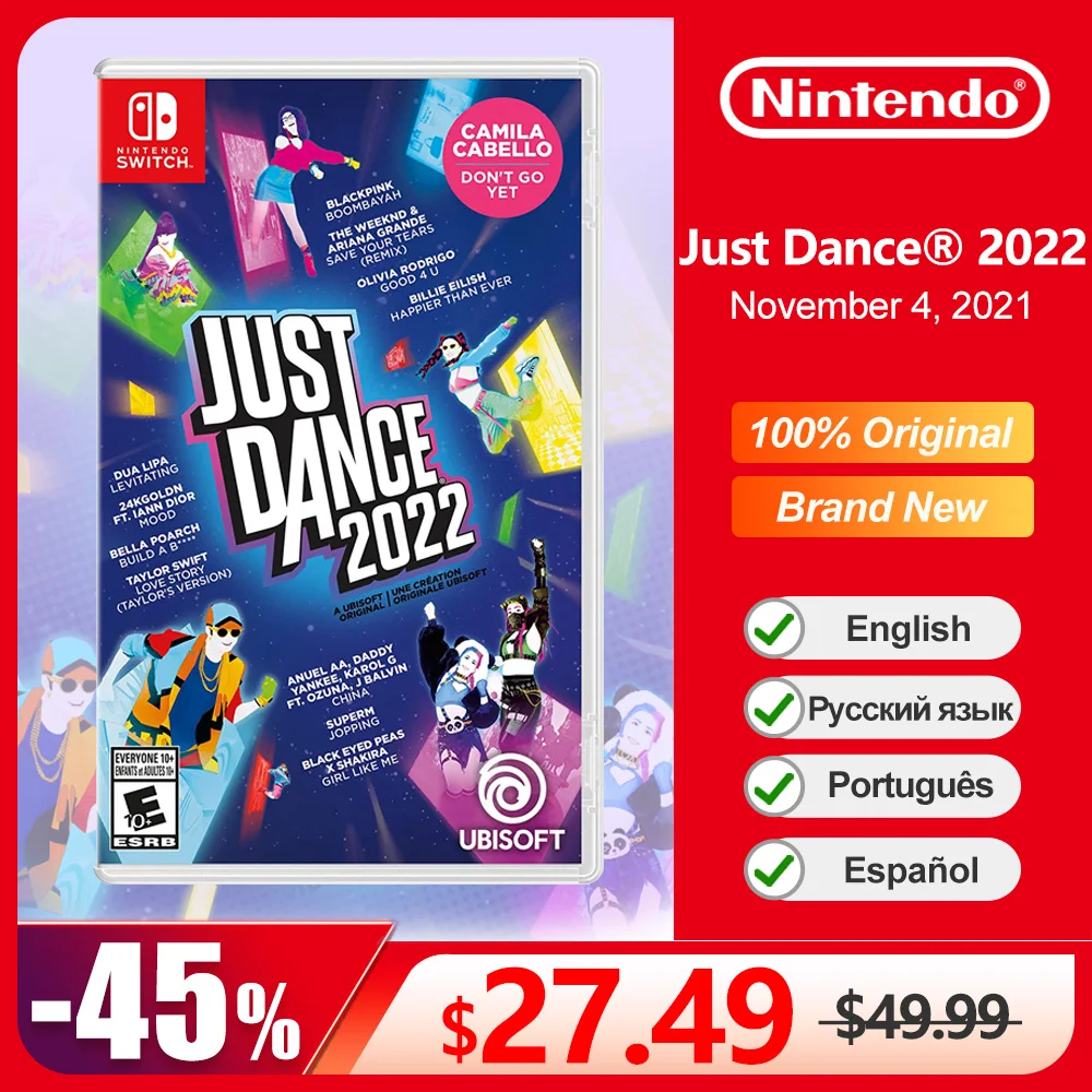 Nintendo Just Dance 2022 Switch Offerte Di Carte Di Gioco Fisico 100% Genere Musicale Originale Ufficiale Per Switch Oled Lite Console Di Gioco