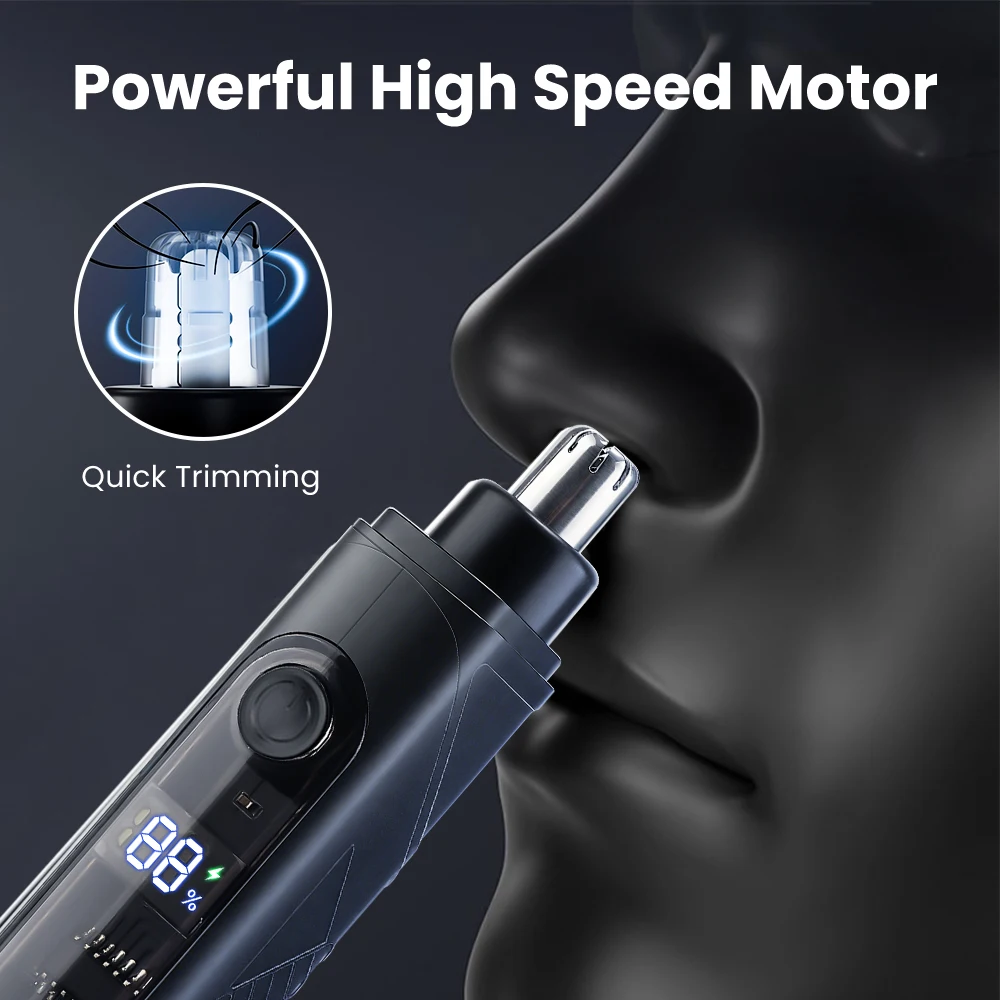 Portable Electric Nose Hair Trimmer ABS Black for Men Women