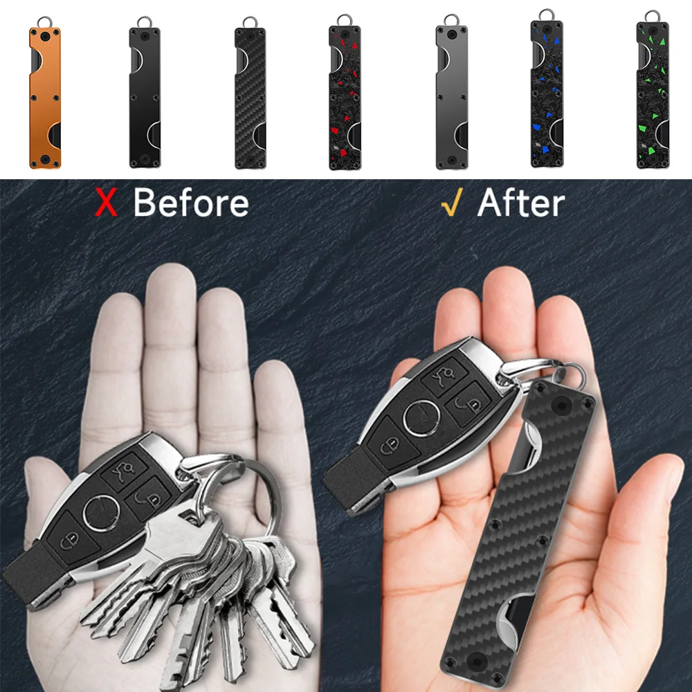 Compact Key Organizer Key Chain Case Minimalist Pocket-Sized Car Holder for Keyring Keychain Loop Piece