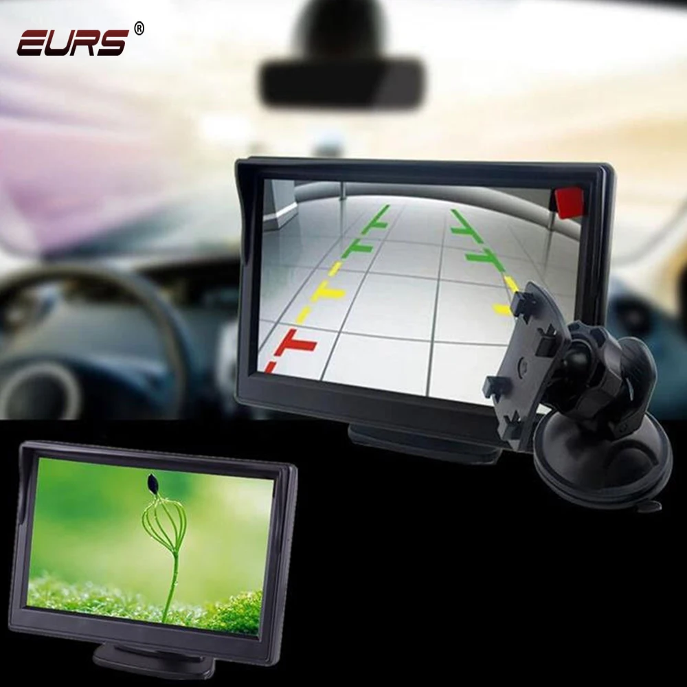 

EURS 5 Inch 24 Volt Car Monitor For LCD Screen Reverse Rear View Camera HD Digital Color Video Suction Cup